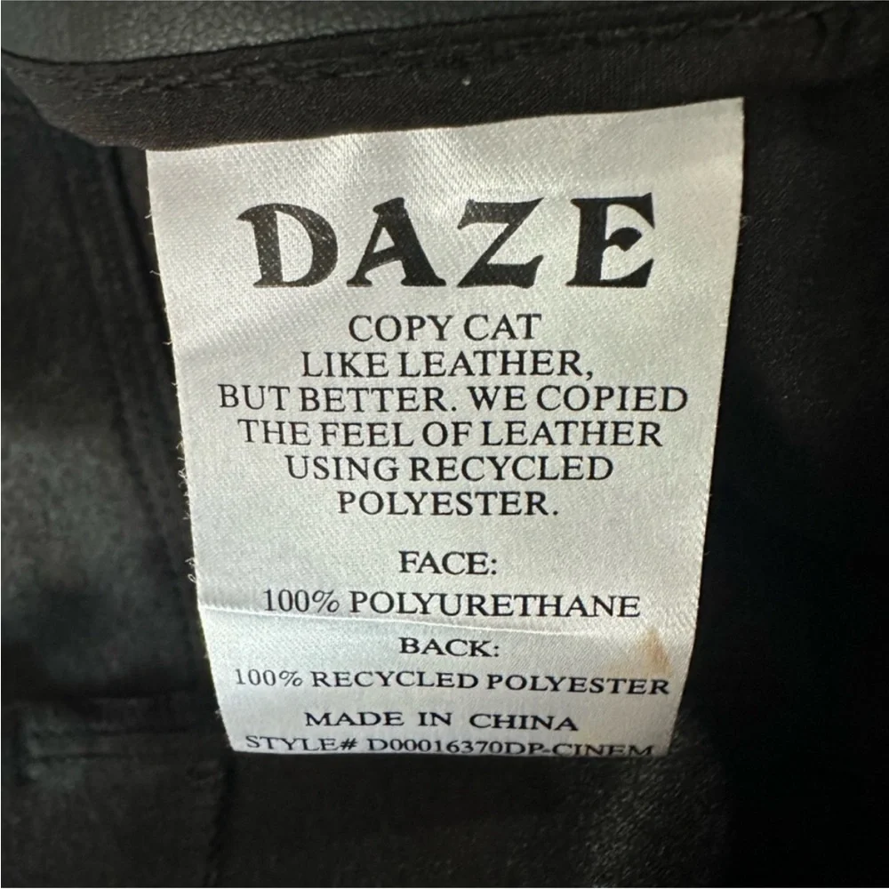 New with Tags DAZE Far Out Faux Leather Wide Leg Pants